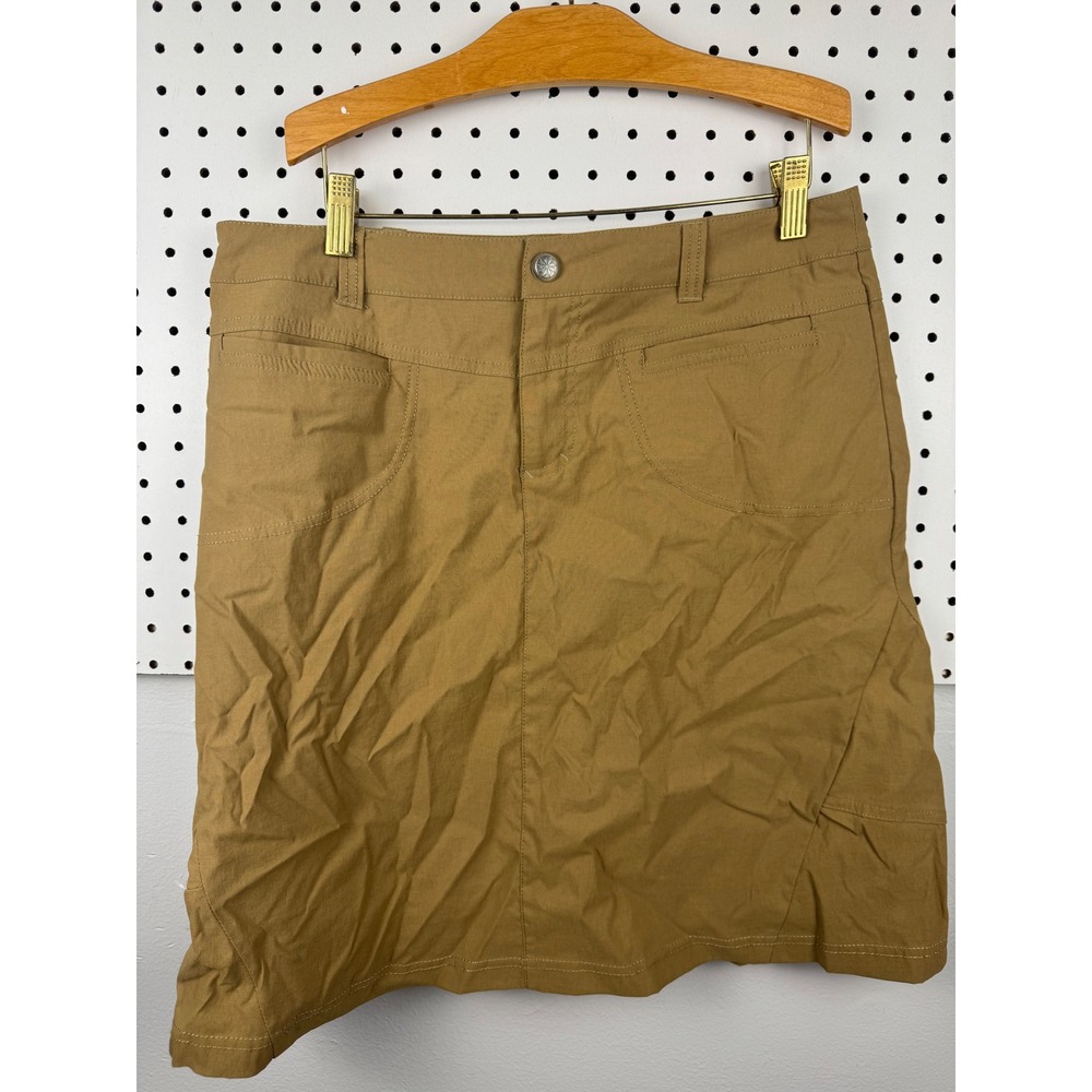 Athleta Tan Khaki Hiking Travel Adjustible waist Skirt‎ 37221 Size 10